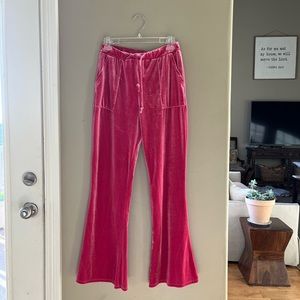 (worn twice) Belle du jour y2k velvet pink flare pants.